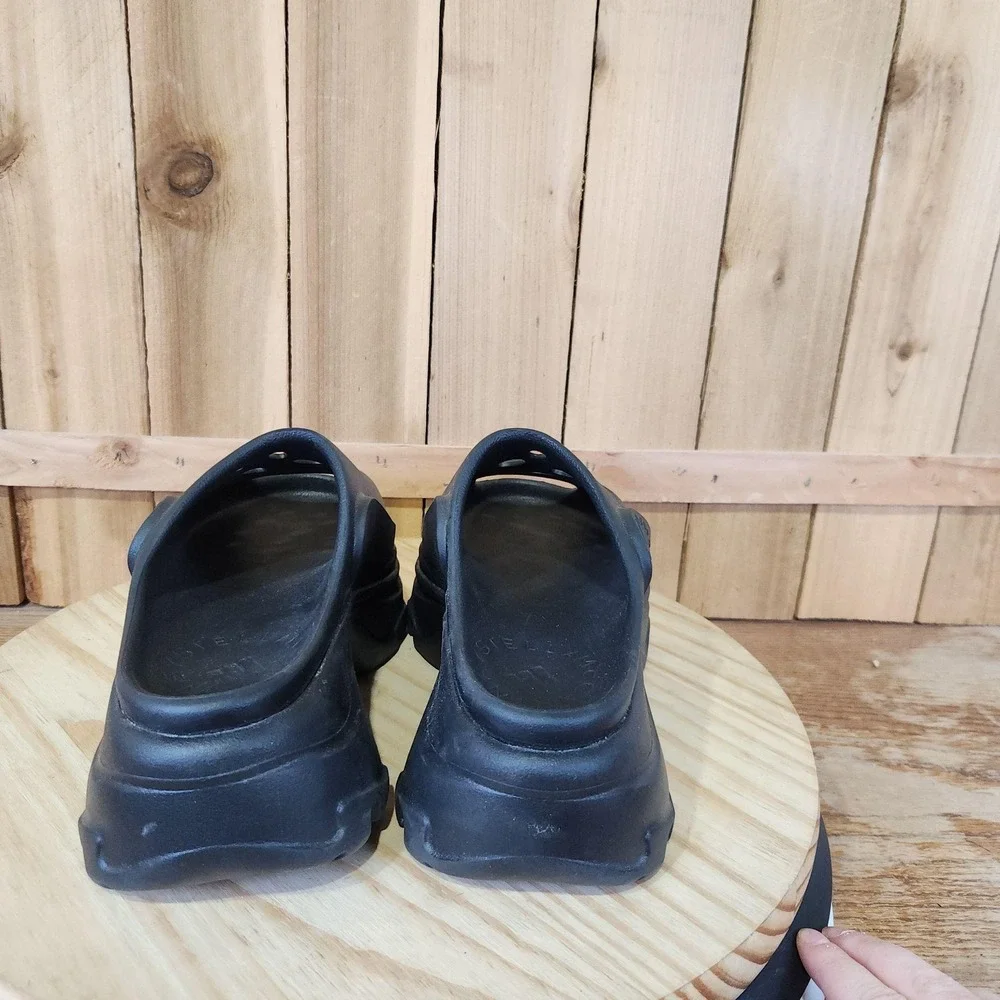 Adidas Stella McCartney Sandals Shoes Womens 6 Black Platform Slide Clog